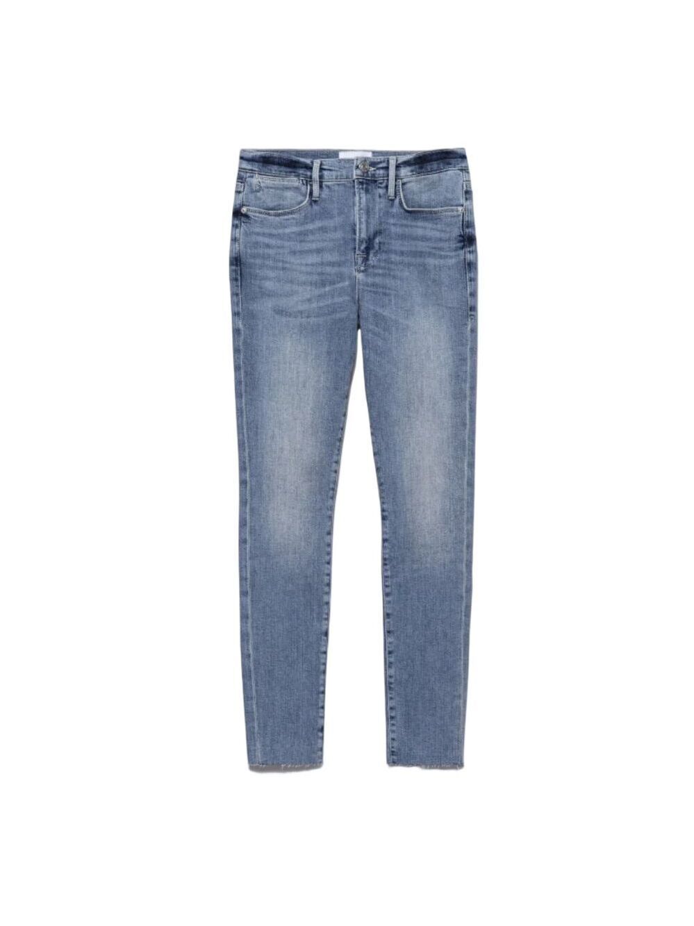 FRAME Le High Skinny Jeans with Raw Hems in Galeston Wash Size 27